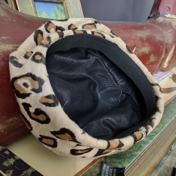 ERIC JAVITS FUR BERET LEOPARD PRINT. - Picture 7 of 10